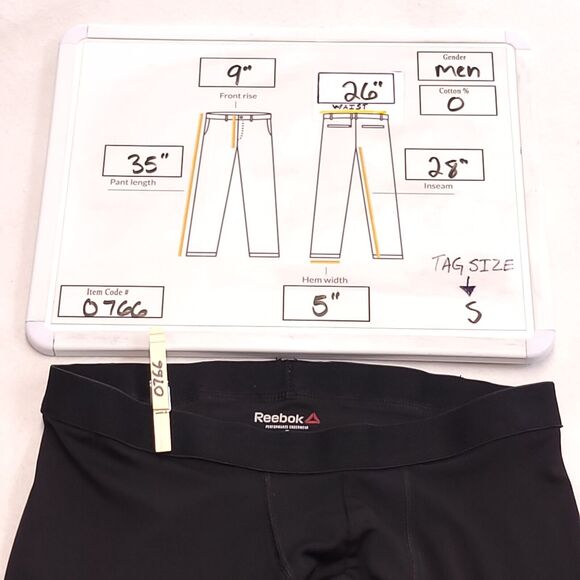 Reebok Athletic Pull On Workout Running Pants Mens Size Small S Black - Picture 8 of 8